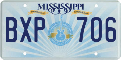 MS license plate BXP706
