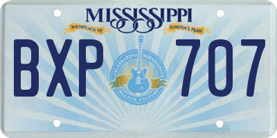 MS license plate BXP707