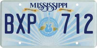 MS license plate BXP712