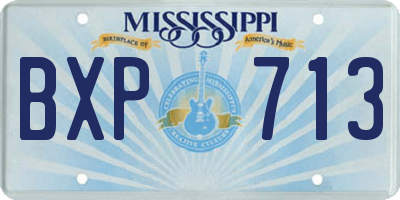 MS license plate BXP713