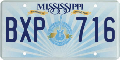 MS license plate BXP716