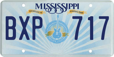 MS license plate BXP717