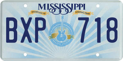 MS license plate BXP718