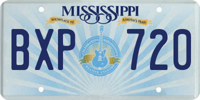 MS license plate BXP720