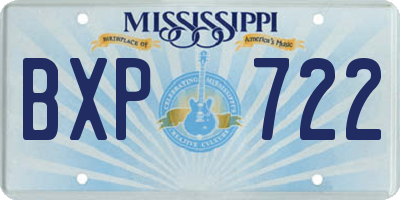 MS license plate BXP722
