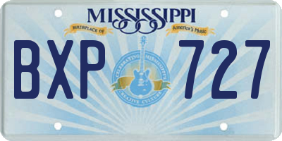MS license plate BXP727