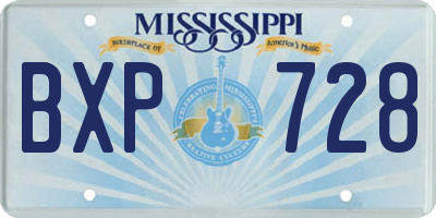 MS license plate BXP728