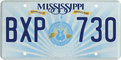MS license plate BXP730