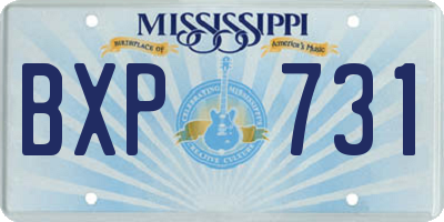MS license plate BXP731