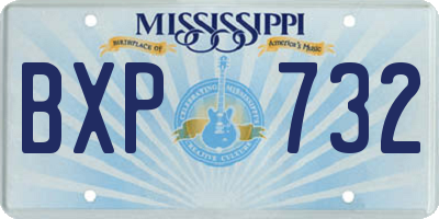 MS license plate BXP732