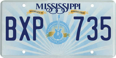 MS license plate BXP735