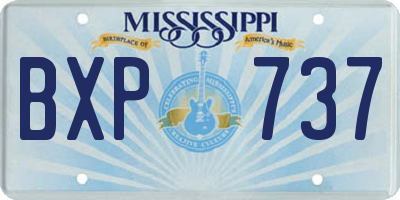 MS license plate BXP737