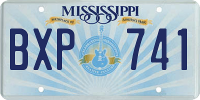 MS license plate BXP741