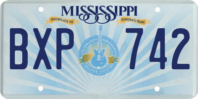 MS license plate BXP742