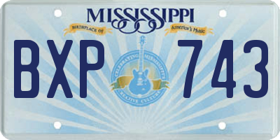 MS license plate BXP743