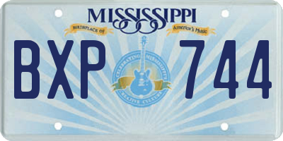 MS license plate BXP744