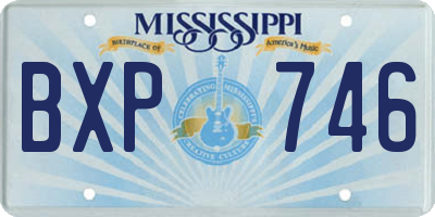 MS license plate BXP746
