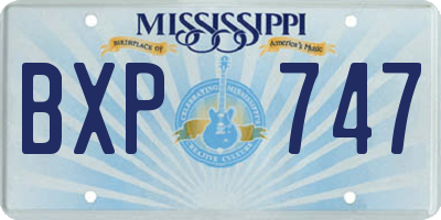 MS license plate BXP747
