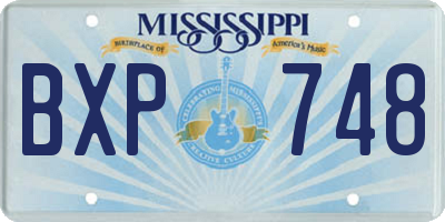 MS license plate BXP748