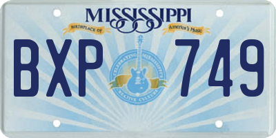 MS license plate BXP749