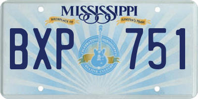 MS license plate BXP751