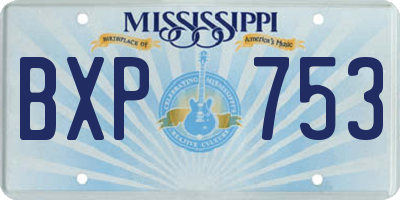 MS license plate BXP753