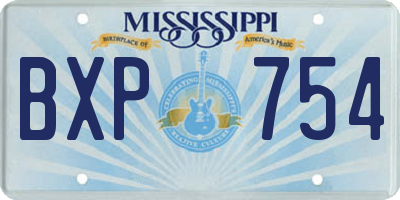 MS license plate BXP754