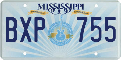 MS license plate BXP755