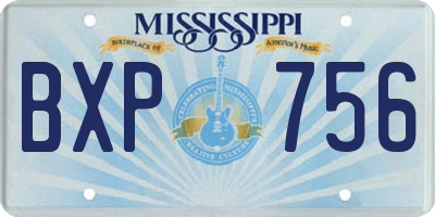 MS license plate BXP756