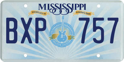 MS license plate BXP757