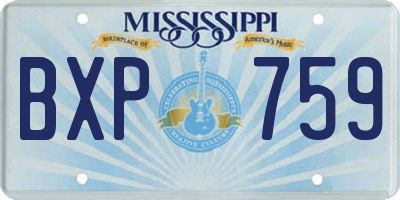 MS license plate BXP759