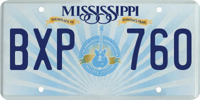 MS license plate BXP760