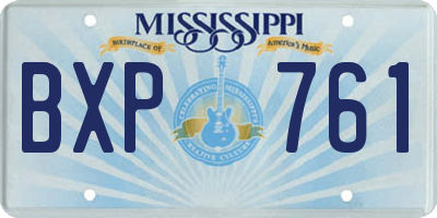 MS license plate BXP761