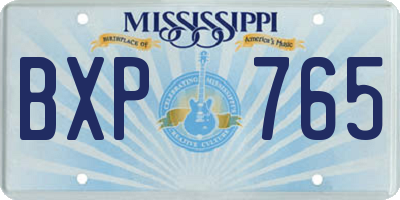 MS license plate BXP765