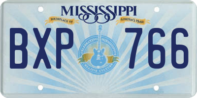 MS license plate BXP766