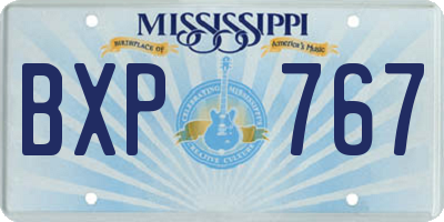 MS license plate BXP767
