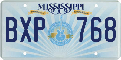 MS license plate BXP768
