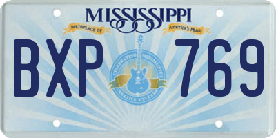 MS license plate BXP769