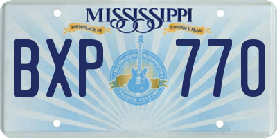 MS license plate BXP770