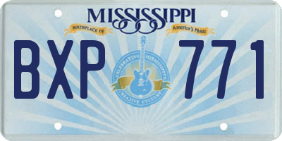 MS license plate BXP771