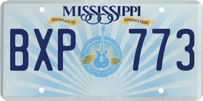 MS license plate BXP773