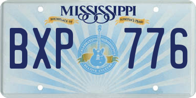 MS license plate BXP776