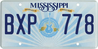 MS license plate BXP778