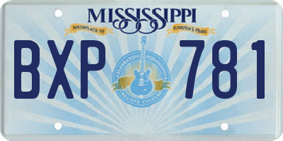 MS license plate BXP781