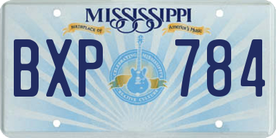 MS license plate BXP784