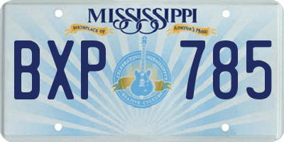 MS license plate BXP785