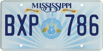 MS license plate BXP786