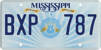 MS license plate BXP787