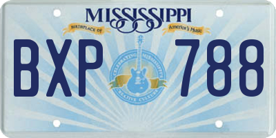 MS license plate BXP788