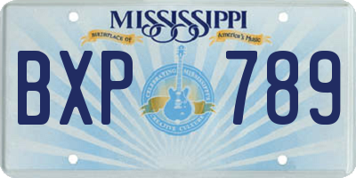 MS license plate BXP789